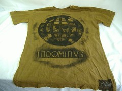 Mens XL Indominus Gothic Prison Planet Skulls Dark Brown Shirt Dominus Tattoo$50
