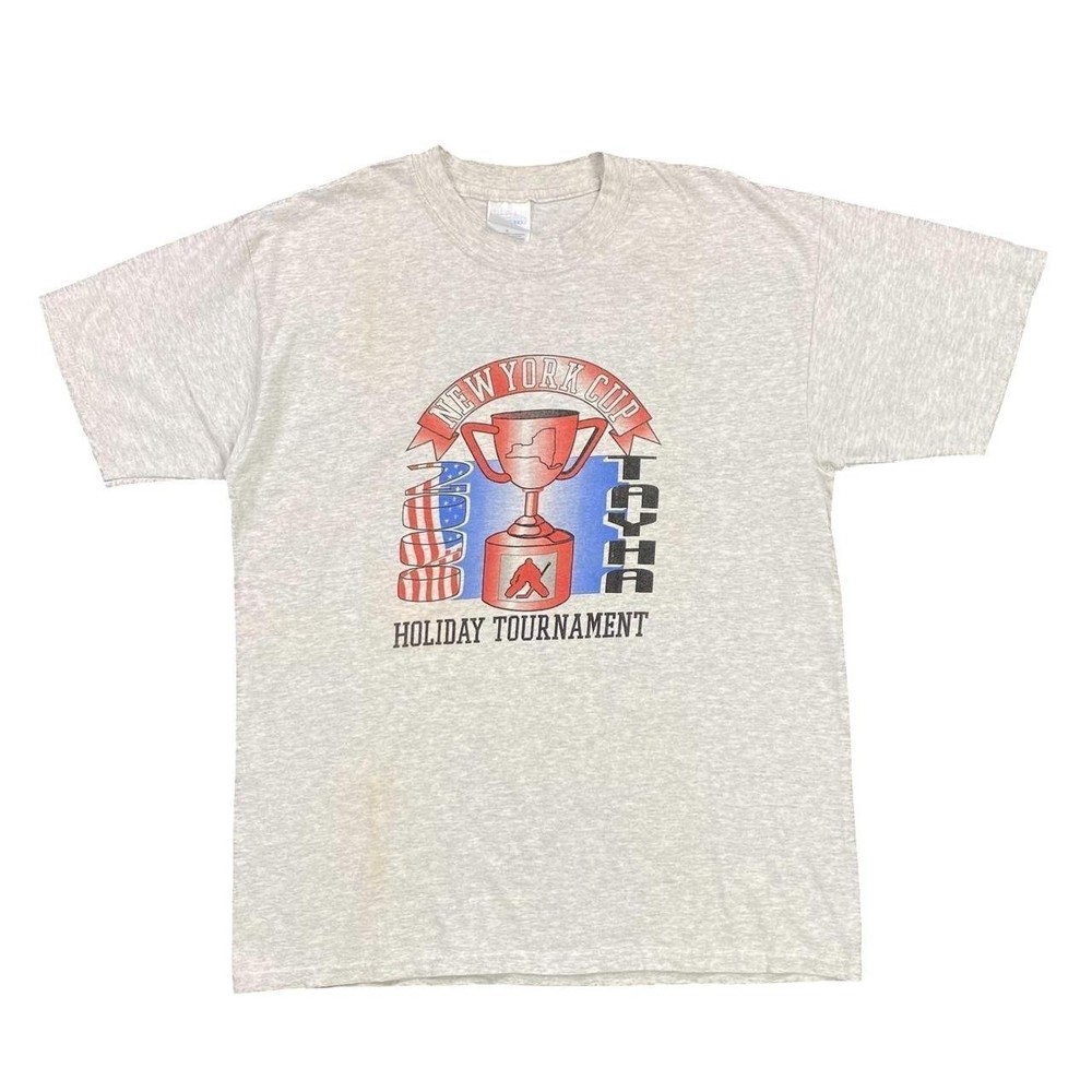 Vintage New York Cup (2000) “Holiday Tournament” Ice Hockey Sports T-Shirt Large