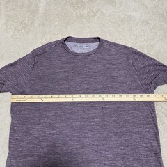 Hill City Merino Wool Blend T-Shirt Mens M Purple Crew Neck Short Sleeve Stretch