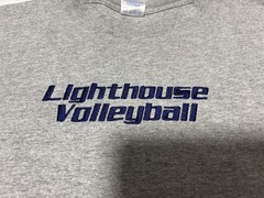 Vintage Lighthouse Volleyball Embroidered Logo T-Shirt Size L High School Sports