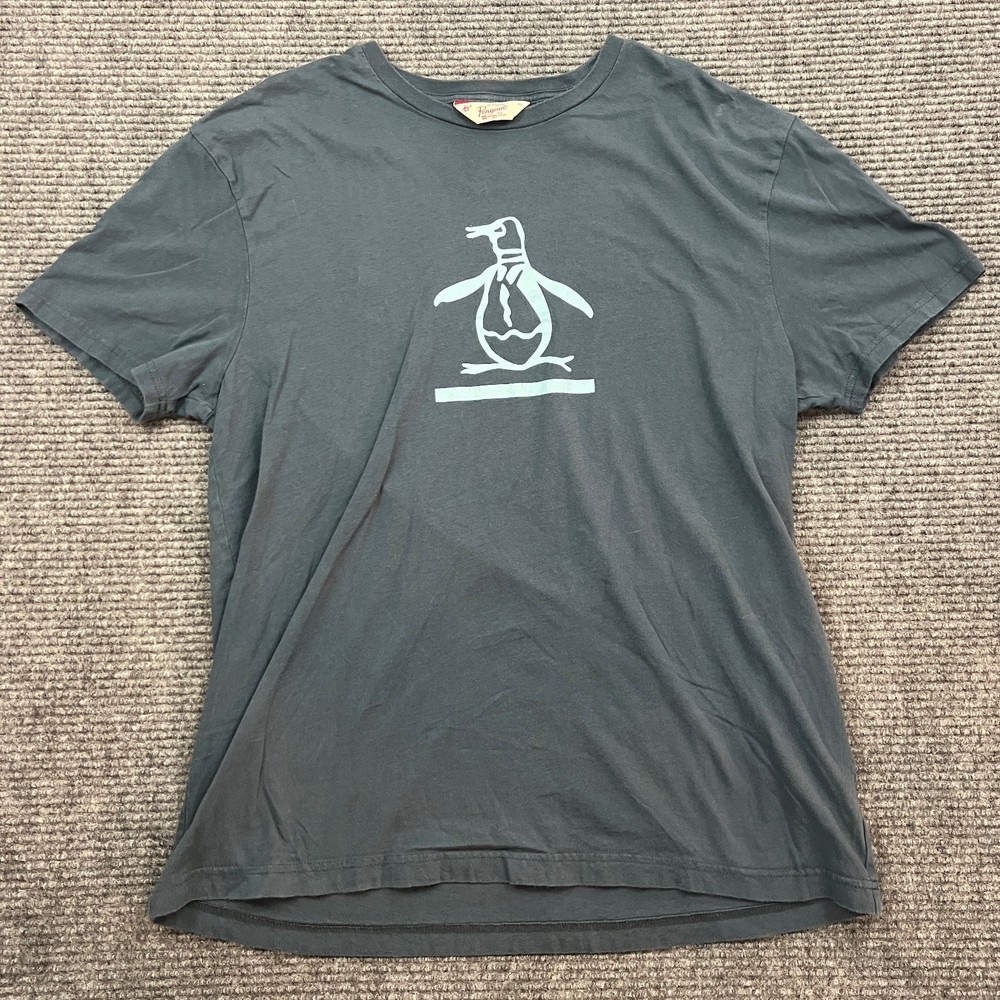 Original Penguin T-Shirt Men’s Charcoal Gray XL Graphic Print Cotton Blend