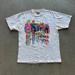 Vintage 90s Bicycle Art Shirt Size XL White Colorful 1992 Andrew Carson Bike