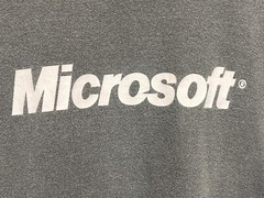 Vintage Microsoft Tshirt Sz L GUC Gray Software Short Sleeve District Threads
