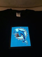 Dolphins Miami NFL Sound-Activated LIGHTS UP LED T-Shirt ALL SIZES Wireless