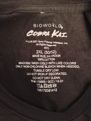 Bioworld Sony Cobra Kai Mens 2XL 50-52 Black Tshirt Short Sleeve