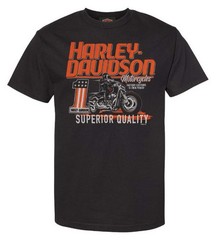 Harley-Davidson Men’s Pacesetter Short Sleeve Crew-Neck Cotton T-Shirt, Black