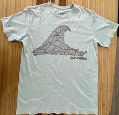 Vtg 2005 Jack Johnson To The Sea Surf Tee-Shirt Mens L Light Blue Organic Cotton