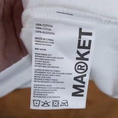 MARKET STUDIO Shirt Mens Medium White Pullover Crew Graphic V-12 Auto Cars