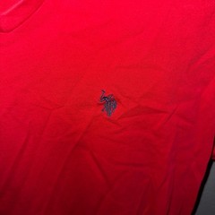 U.S. Polo Assn. Men’s Solid V-Neck Short Sleeve T-Shirt in Engine Red
