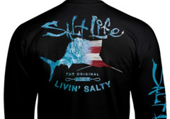 Mens Salt Life Amerisail Graphic Pocket L/S T-Shirt BLACK – 2XL/XL/Large – NWT