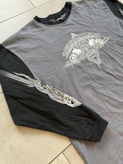 Vintage Harley Davison Two Tone Tribal Motorcycle Biker Long Sleeve Tee Shirt XL