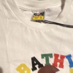 A Bathing Ape Men’s S White Baby Milo Graphic Logo Crew Neck Cotton T-Shirt