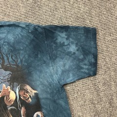 THE MOUNTAIN T-Shirt Men’s XL Teal Blue Tie-Dye Zombie Graphic Cotton