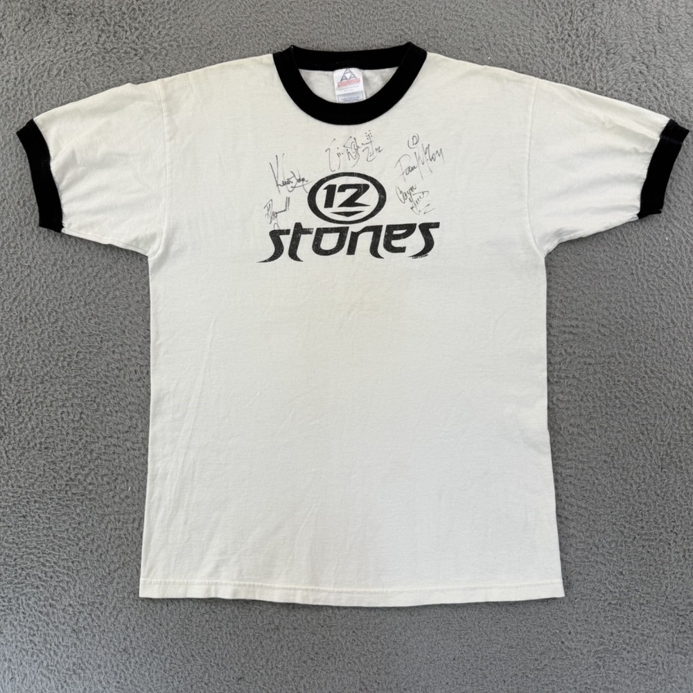 Vintage 12 Stones Shirt Mens Large Ringer Short Sleeve Band Music Tour Y2K USA