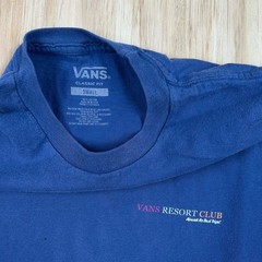 Vans Resort T Shirt Men S Blue Graphic Logo Surf Skate Short Sleeve Lightweight