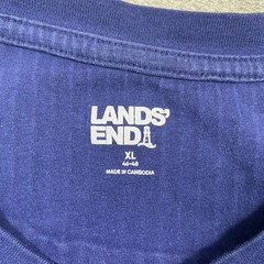 Lands’ End Henley Shirt Men’s XL Navy Blue Long Sleeve Vertical Rib Knit Cotton