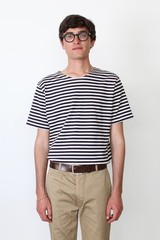 Army Telnyashka Striped Cotton Short Sleeve T-Shirt Russian Navy Blue Large