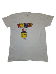 Vintage Howdy Smiley Face T Shirt XL White Hanes Single Stitch USA Graphic
