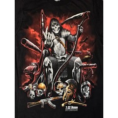 7.62 Design Mens Grim Reaper Weapon Throne Graphic T-Shirt Black Small