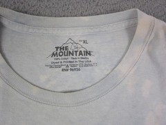 Vintage The Mountain Shirt Mens Extra Large XL Blue White Wolf USA Made Tie Dye