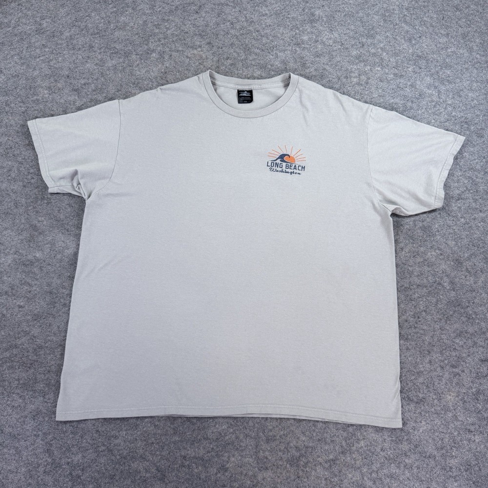 Prairie Mountain Long Beach Washington Beach Graphic T-Shirt Men’s Size XXL Gray