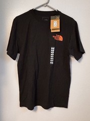 The North Face Men’s Black Short-Sleeve Tee with Orange Logo. SZ S. NWT