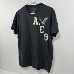 American Eagle TShirt Mens L Gray Athletic Fit Classic USA Preppy Y2K Grunge