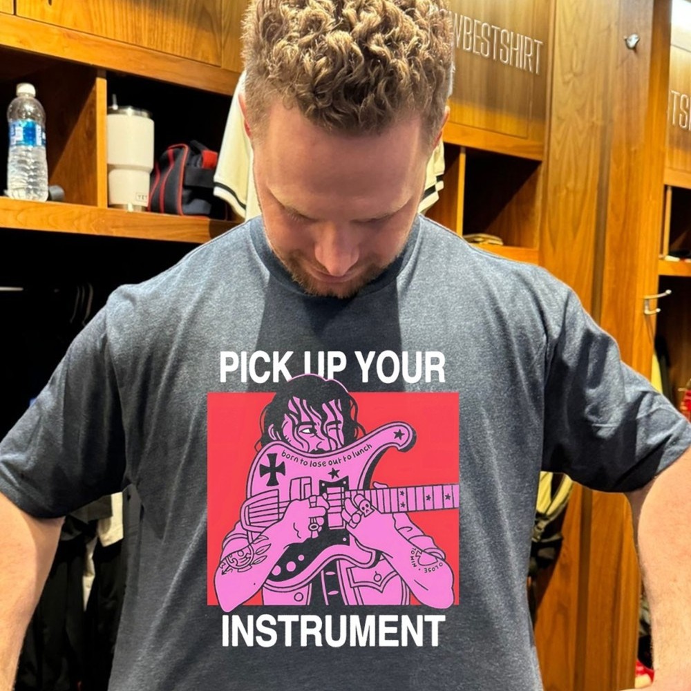 Funny Pick Up Your Instrument Graphic Tee Mens Unisex Cotton Gift
