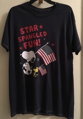 PEANUTS SNOOPY USA PATRIOTIC “Star Spangled Fun” T-SHIRT S/S MENS SIZE M NEW
