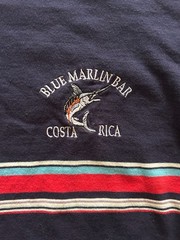 Vintage Gap Blue Marlin Bar Costa Rica Striped Graphic T-Shirt