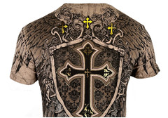 Xtreme Couture By Affliction Men’s T-Shirt INHUMAN SKULLS Biker Sand S-5XL