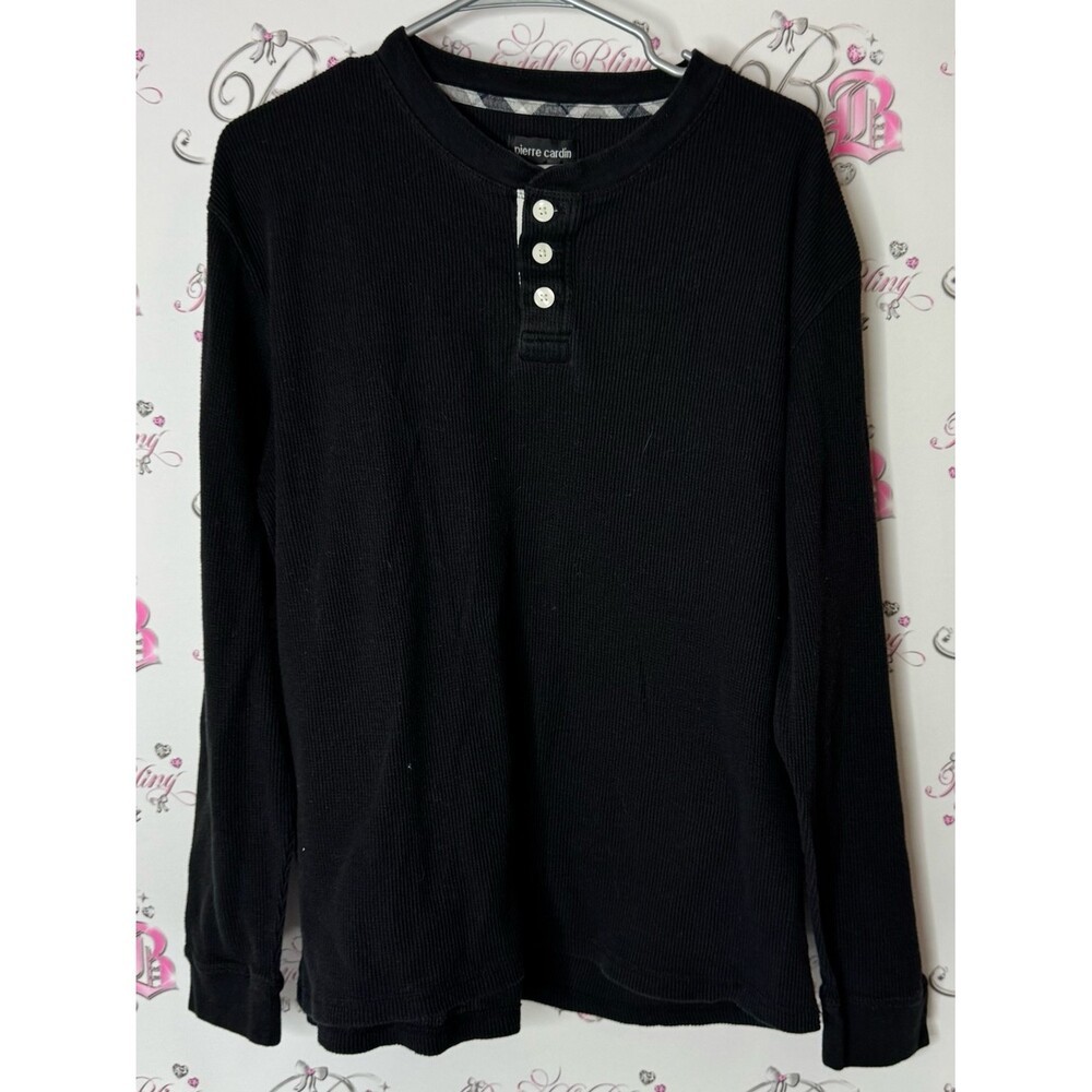 Pierre Cardin thermal waffle knit shirt long sleeve Thermal Henley Long Sleeve