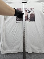 Helmut Lang Shirt Mens XL White Adrienne Salinger Photo Graphic Long Sleeve Tee