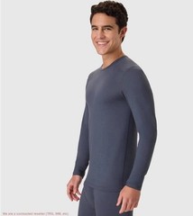 2pk Hanes Men’s Thermal Long Sleeve Performance Base layer Crewneck Gray Small
