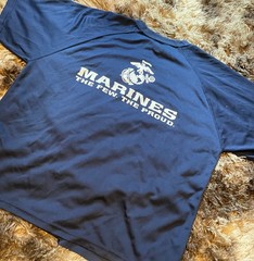 USMC Great American T-Shirt Factory Performance Athletic T-Shirt Blue