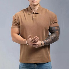 2025 Summer Simple Solid-color Chinese Polo Henry Collar Sporty Casual Breathabl