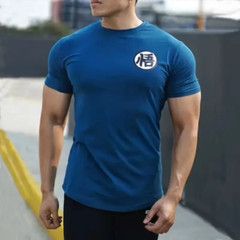 Gym Short Sleeve Fashion Japanese Anime Tops Tee Shirts Hip-Hop Unisex 100%Cotto