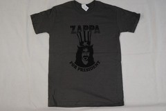 FRANK ZAPPA President T-Shirt New OFFICIAL Gray Cotton Crew Neck S/M 2010-2019