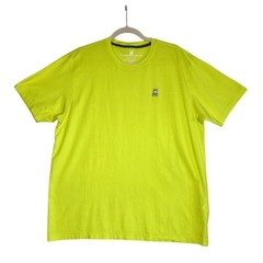 PSYCHO BUNNY Pima Cotton Classic Crewneck T-Shirt Men 7 (XL) Lime Everyday Boho