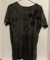 Raw State Shirt Mens MED Black Distressed Graphic Tee