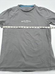 Santa Monica California T-Shirt Men Medium Spell Out Gray Denim & Flower…#6414