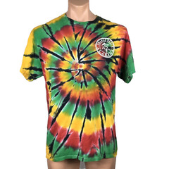 VTG 90s Orange Beach Alabama Vacation Tee Tie-Dye All Over Print T-shirt Rasta L