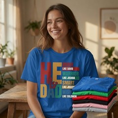 He Is Dad Brave Like David Christian Father’s Day Shirt Bible Scripture Tee