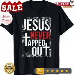 2025/NEW LIMITED Jesus Never Tapped Out Christian Wrestling Faith Tee T-Shirt S-