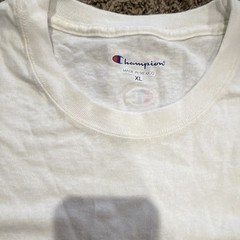 Champion Mens XL White Crew Neck Sleeveless Muscle Jersey Cotton Logo Tagless