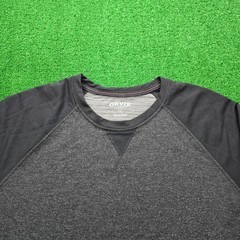 Orvis Raglan Shirt Mens XL Gray Black Long Sleeve Classic Collection Outdoors
