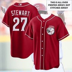 🔥Sal #27 Stewart Cincinnati Baseball Team 2026 Number & Name AOP For Fans