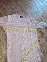 Cuts Clothing Elongated Long Sleeve T Shirt Mens Size L Coral Pink Cotton Blend