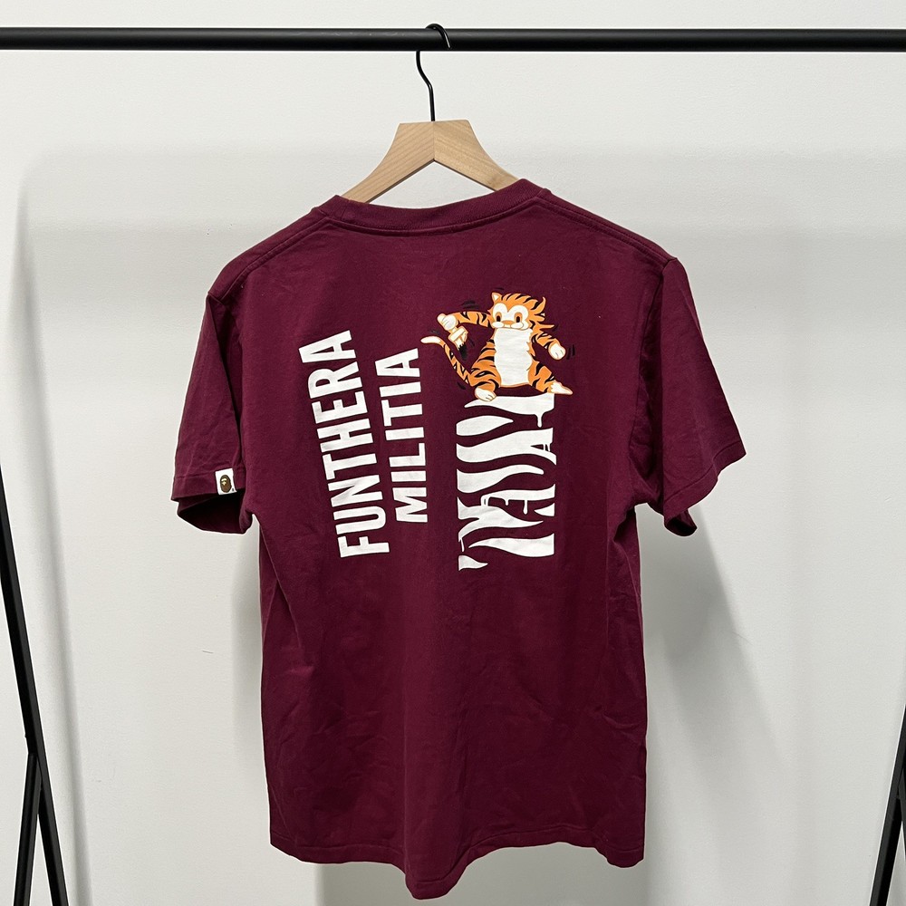 BAPE tiger face tee in red and orange size M True to size