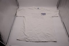 Vintage Genny Light Let the Party Begin Gildan Heavy Large White T-shirt R1B6